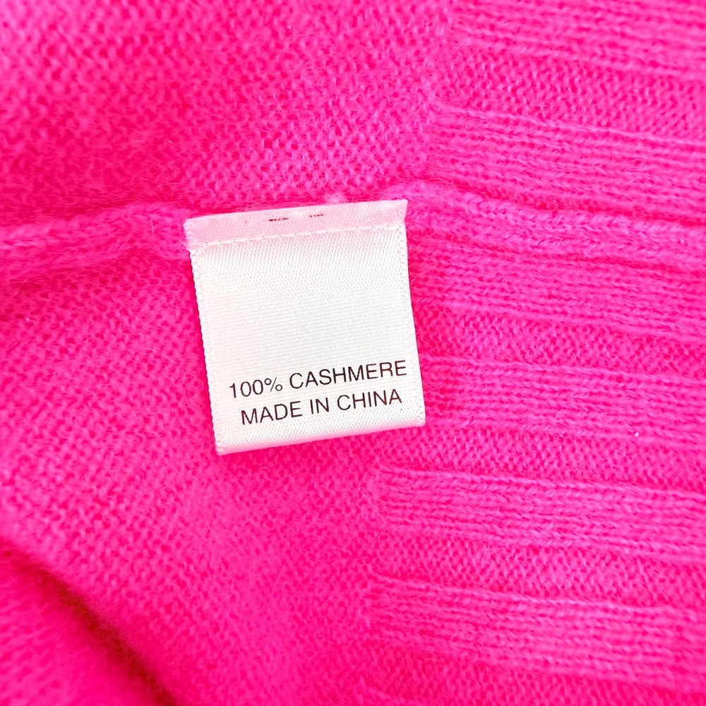 Ainsley 100% Cashmere Crew Neck Sweater‎ Women M Bright Pink Soft Cozy Luxury - Picture 10 of 16